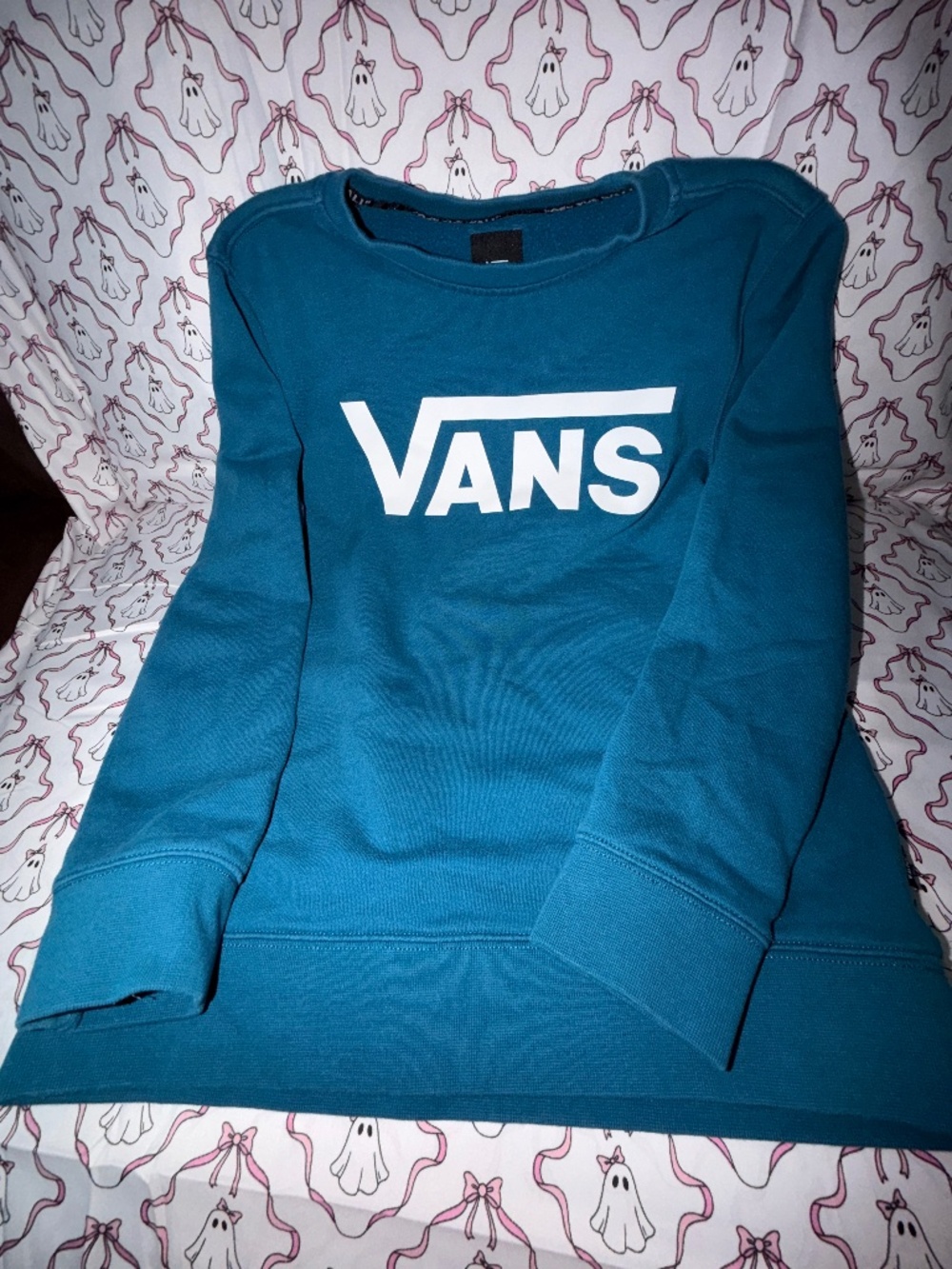 Vans Blue Sweatshirt Size Medium Classic Skate Streetwear Pullover